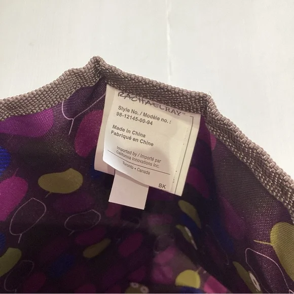 Rachael Ray Purple Tote Bag 15x14x6" Adjustable Handles - Picture 10 of 11